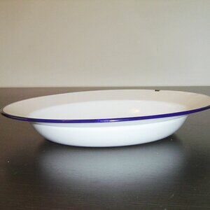 Vintage retro Graniteware 9 1/2 inch soup bowl GUC